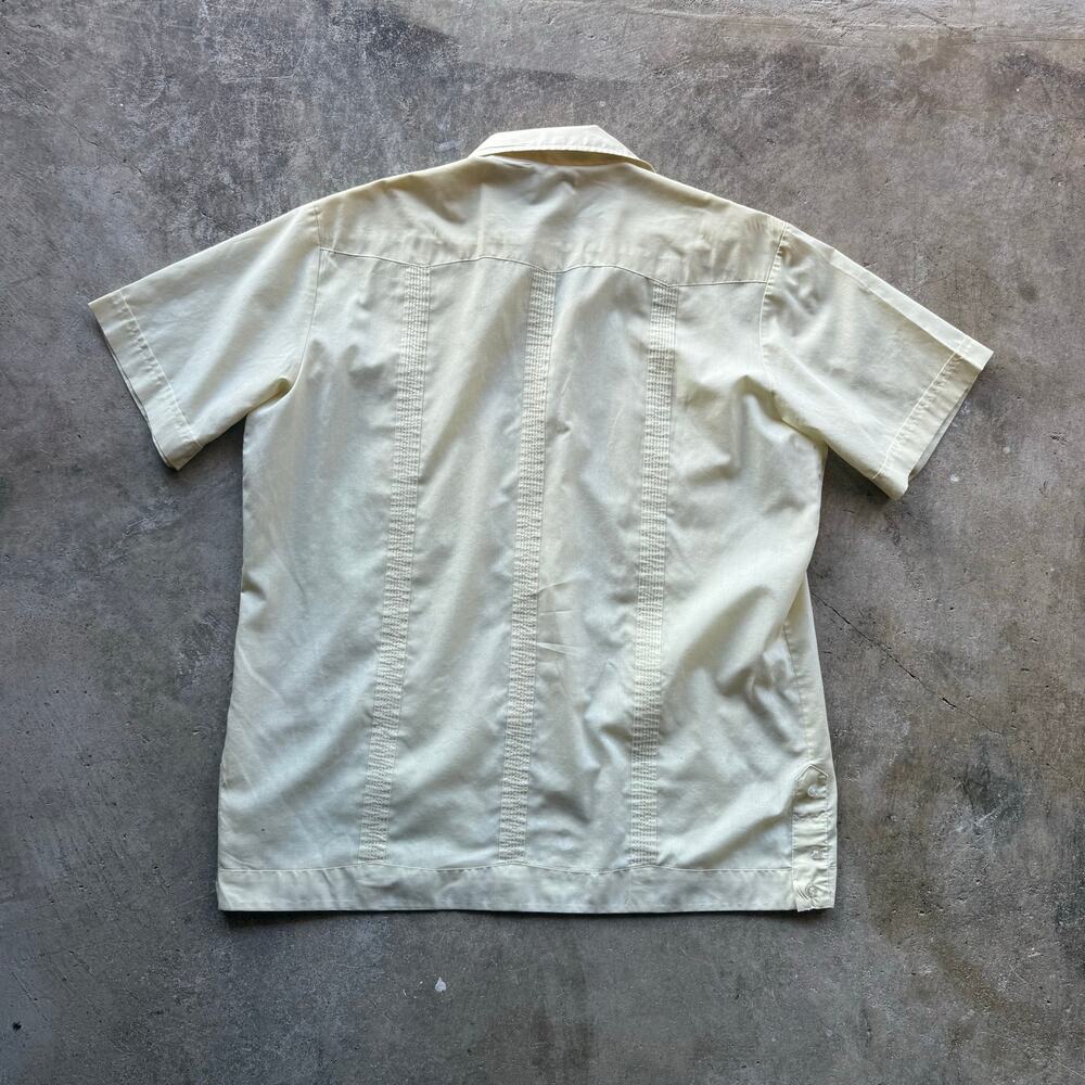 Vintage 1970s Guayabera Embroidered 4-Pocket Short Sleeve Shirt Mens Size Large - Picture 7 of 10